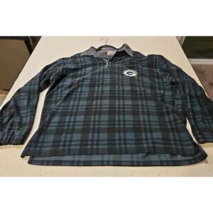 Vtg 90s Green Bay Packers Logo 7 Corduroy Collar Fleece Pullover Jacket Sz L